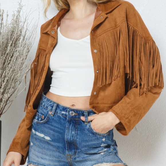 Tan Fringe Jacket NWT - Picture 7 of 7